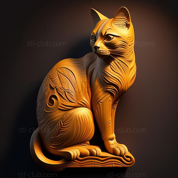 3D model st Oriental Bicolour cat (STL)